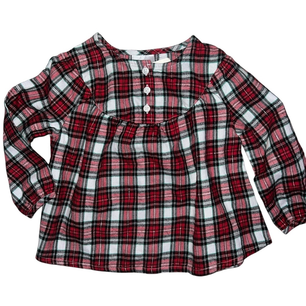 ☠️5/$20☠️FALLS CREEK KIDS | PLAID LONG SLEEVE BABY DOLL SHIRT 24 M